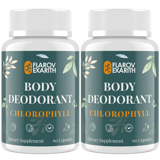 Flarovexarith deodorizing supplement bottle-front for daily freshness.