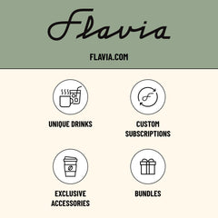 Flavia multi-beverage system showing hot, cold, and frothed drink options