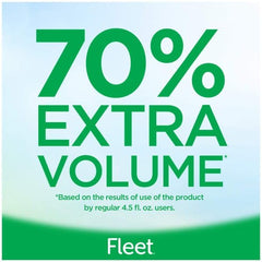 Graphic illustrating Fleet enema volume with seventy percent more content