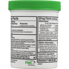 Fleet glycerin suppositories with a lubricated soft glide tip for easy insertion