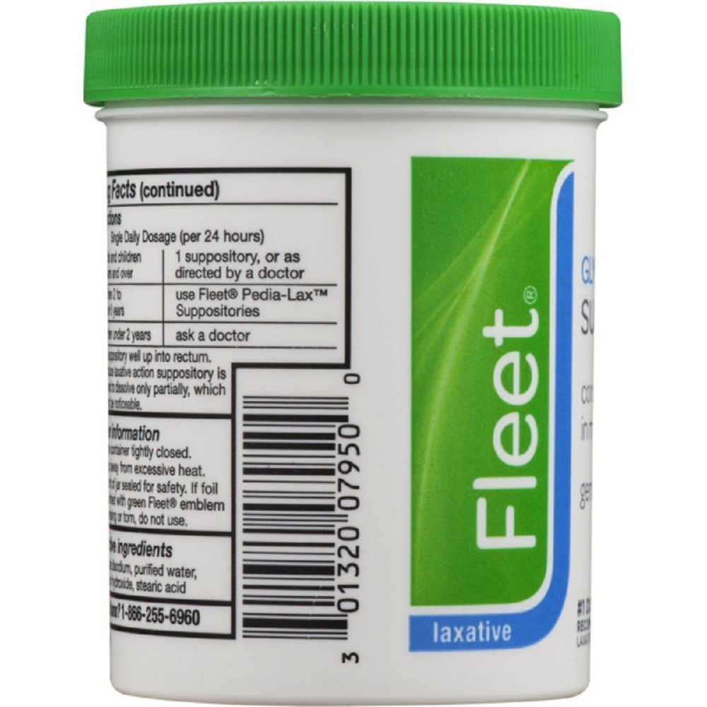 Fleet glycerin suppositories in use to promote a comfortable bowel movement