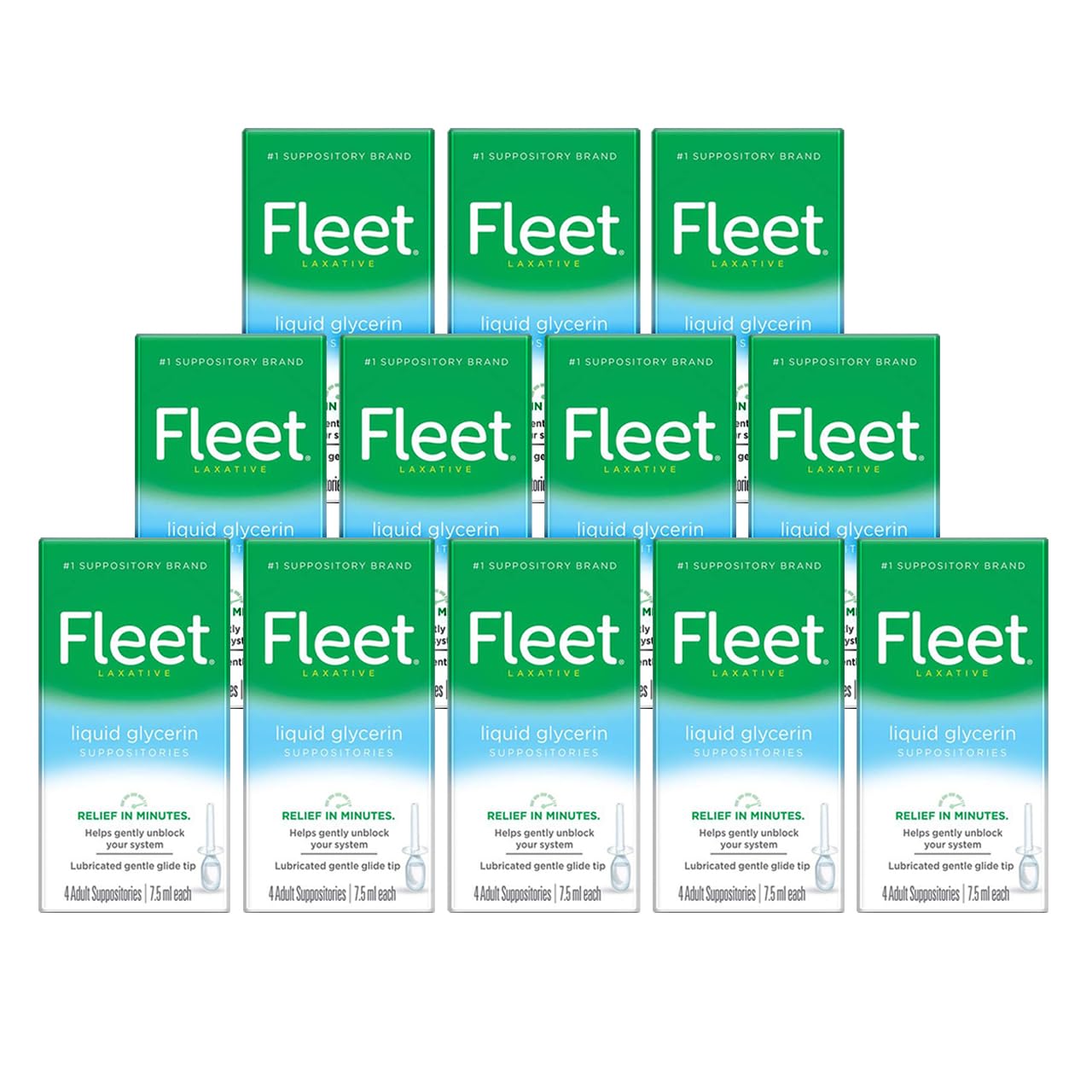 Fleet Liquid Glycerin Suppositories bottle shown for quick relief