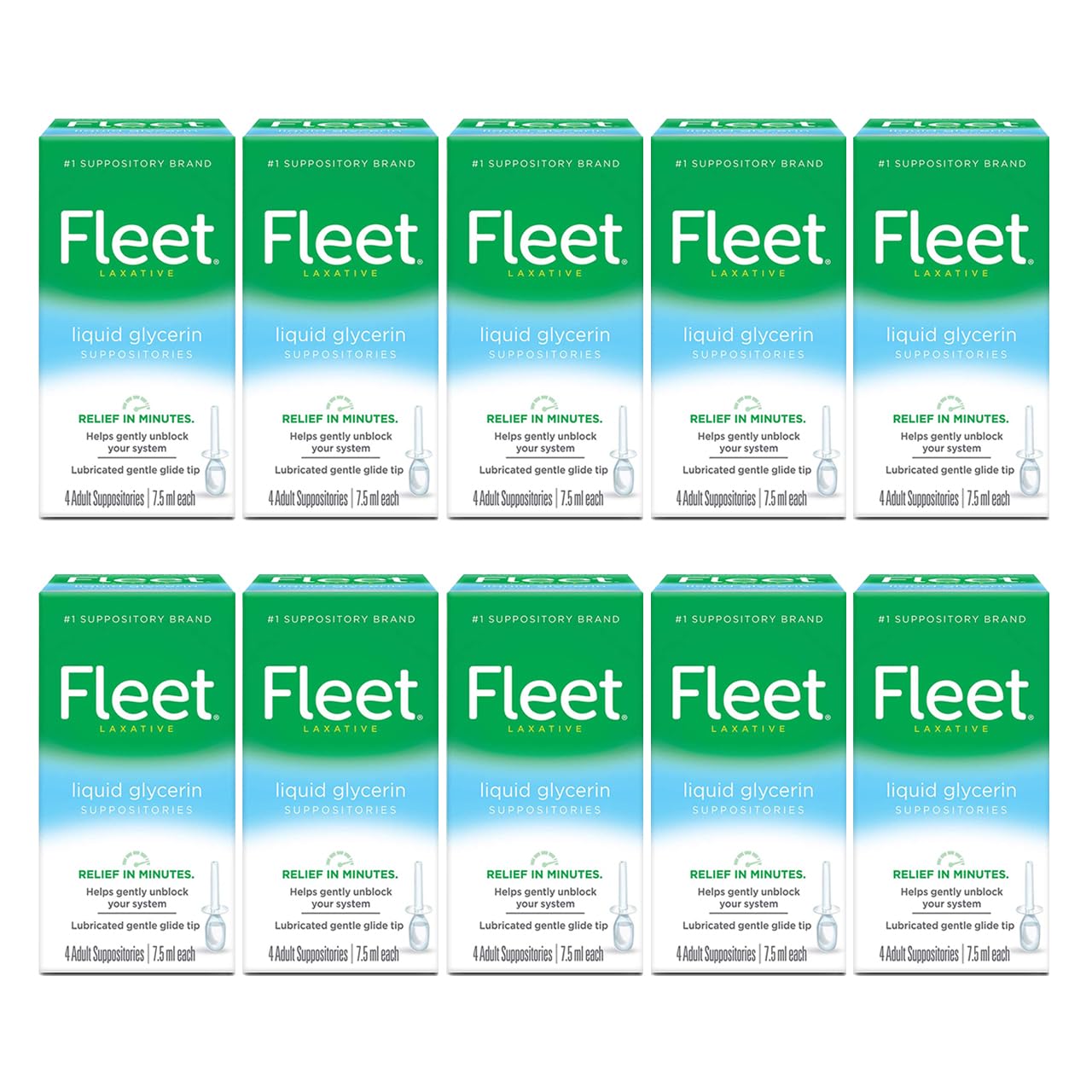 Fleet Liquid Glycerin Suppositories outer box front for home storage
