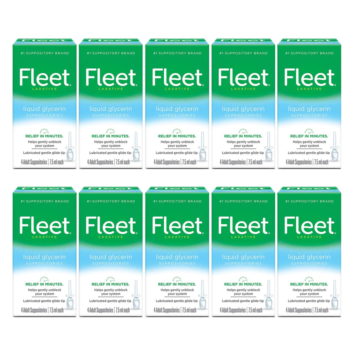 Fleet Liquid Glycerin Suppositories outer box front for home storage