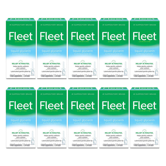 Fleet Liquid Glycerin Suppositories outer box front for home storage