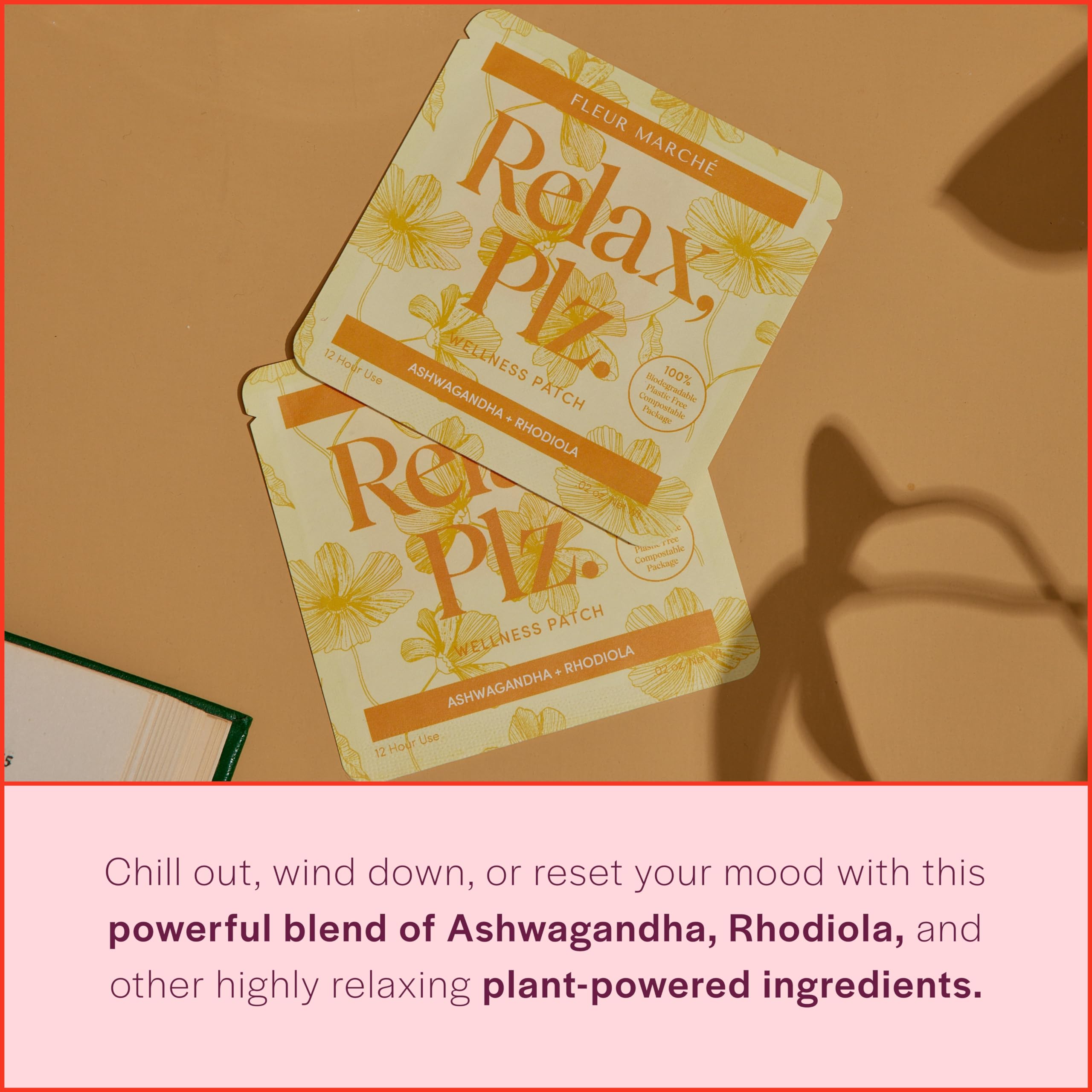 Fleur Marche Relax PLZ patch on the arm demonstrates discreet daily calm.