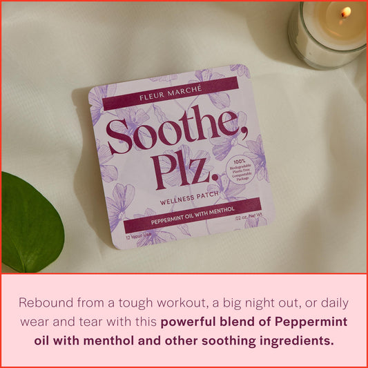 Fleur Marché Soothe Plz cooling effect delivers refreshing menthol and peppermint during recovery.