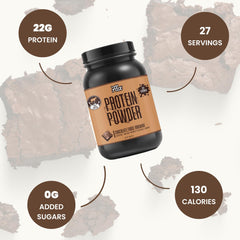 Pouring Flex Brands Whey Protein Chocolate Fudge Brownie into a shaker