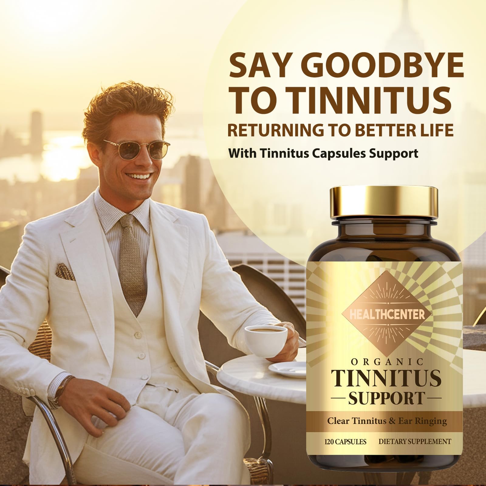 FlexBloom tinnitus relief capsules close-up highlighting easy daily dosage.
