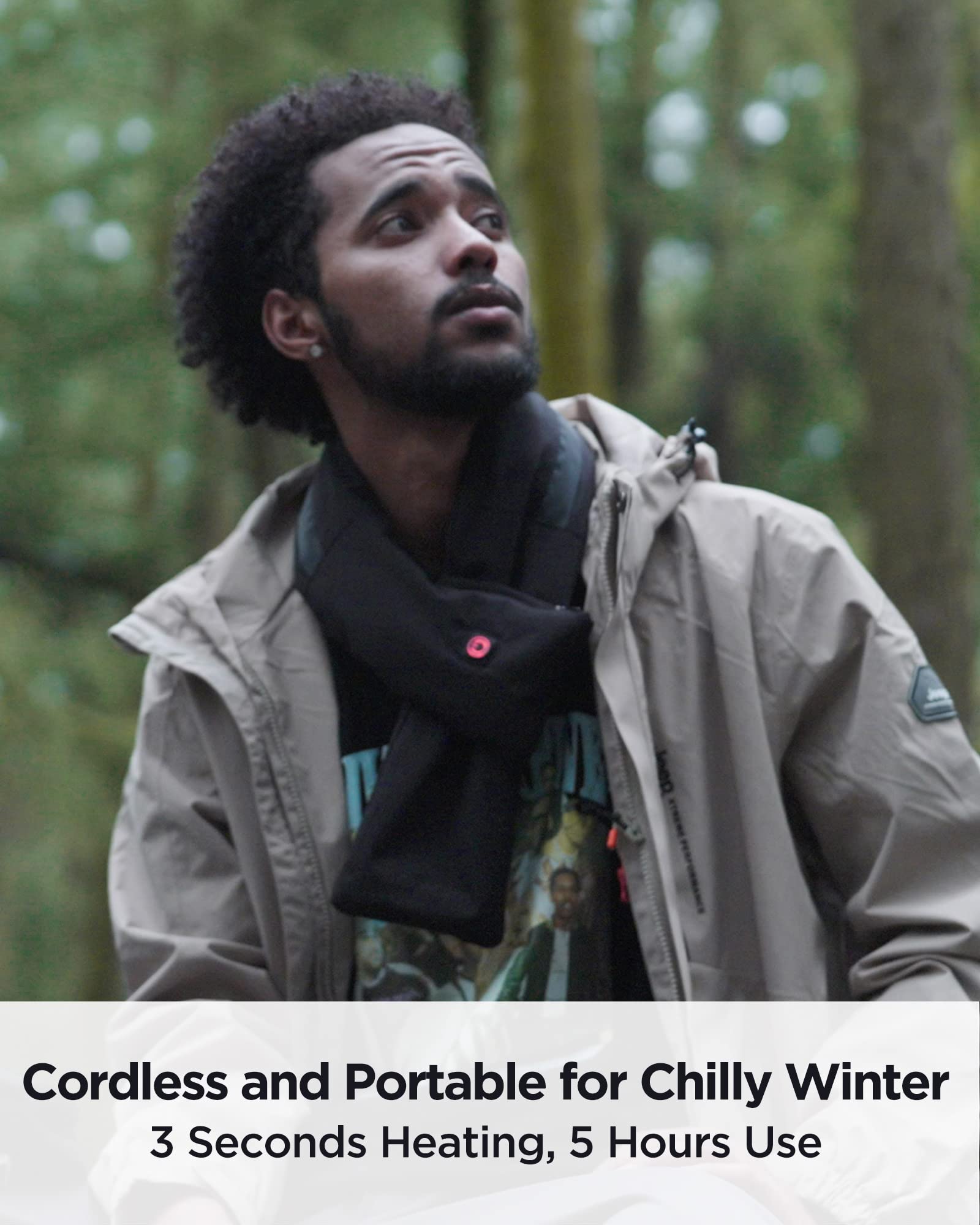 FlexWARM heated scarf fast-heat delivers instant warmth.