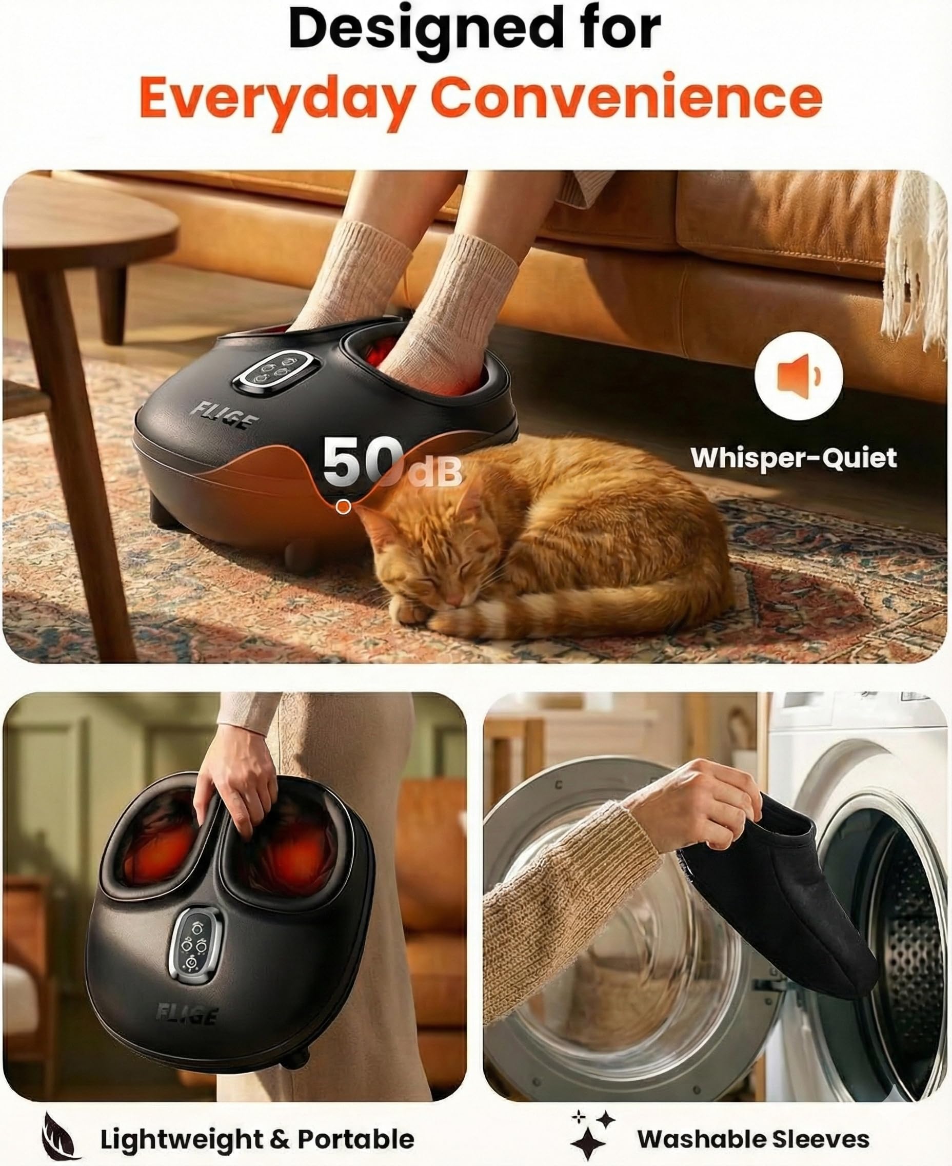 FLIGE Shiatsu Foot Massager's wide interior supports comfortable sessions.