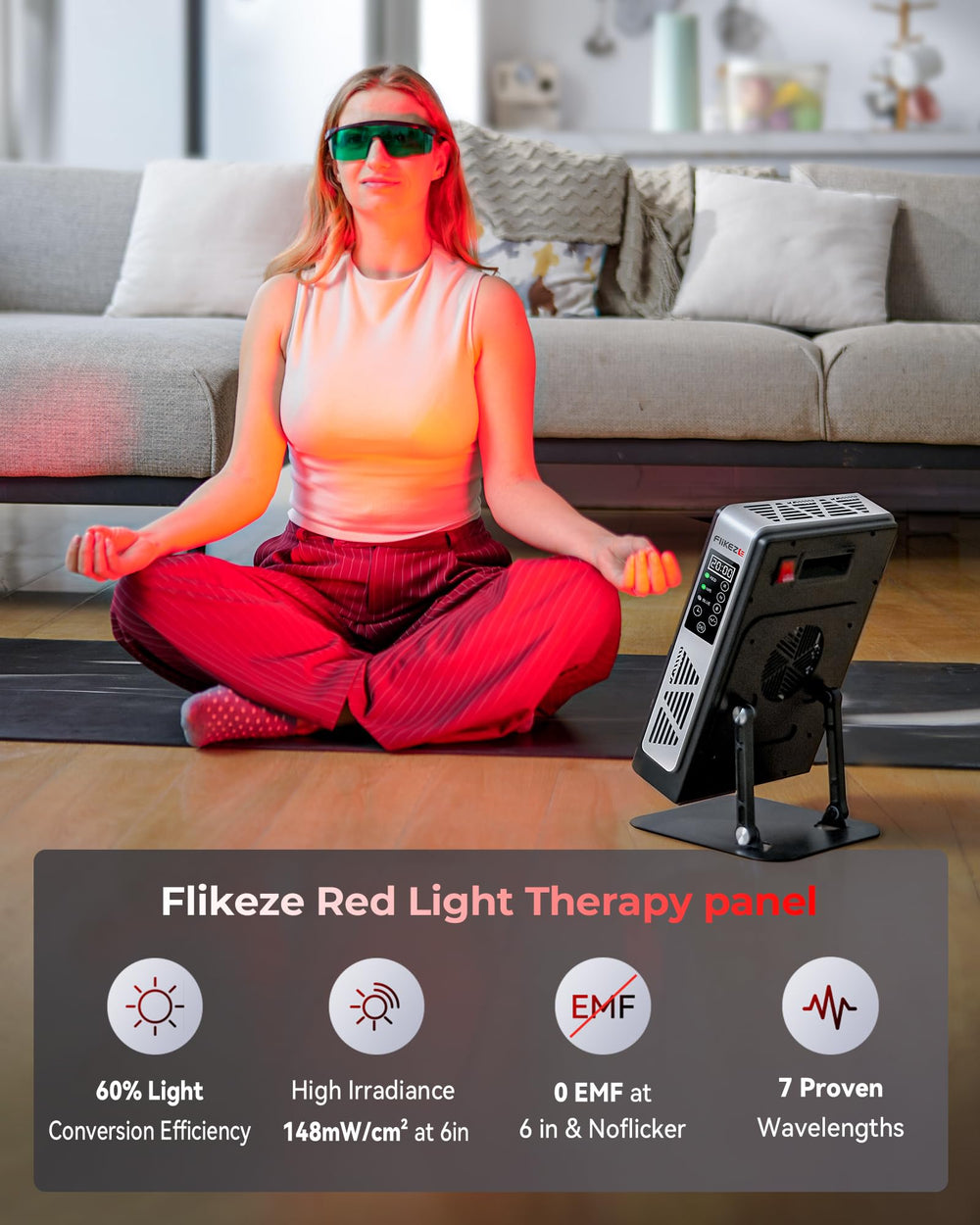 FliKEZE Elite red light panel suitable for gym use and recovery sessions.