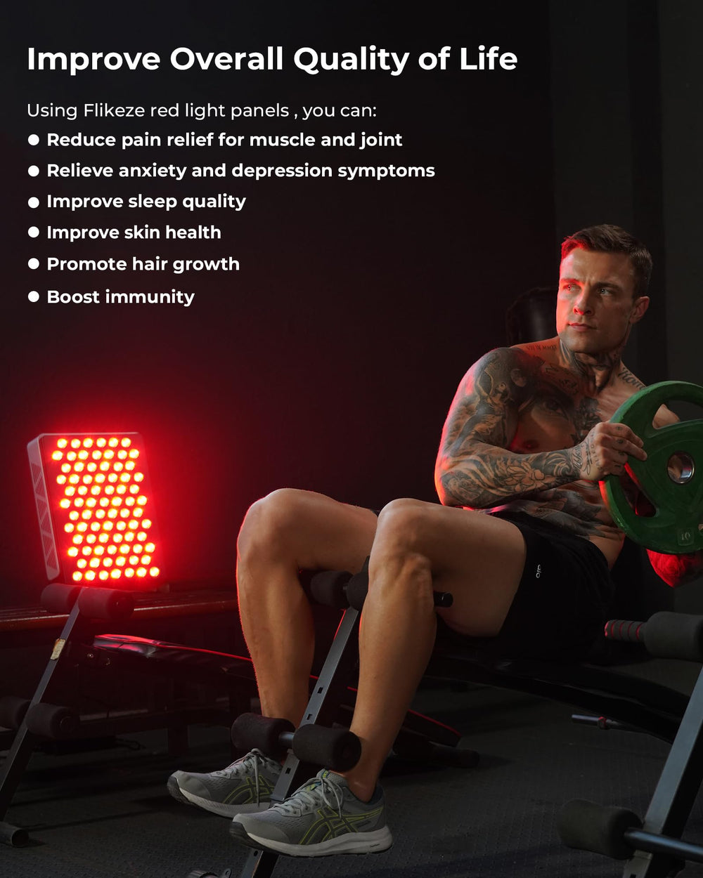 FliKEZE Pro red light panel full metal design emphasizes durability