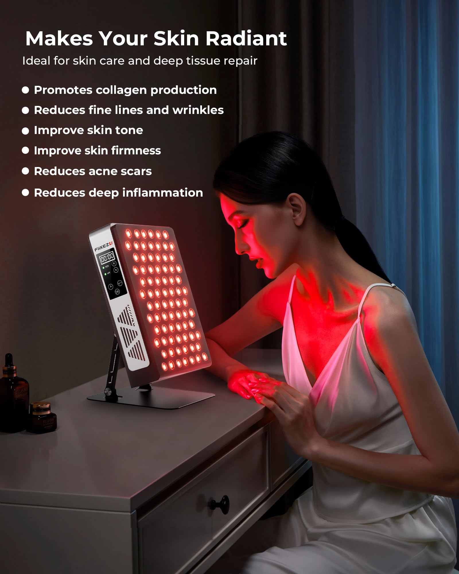 FliKEZE Pro red light panel timer display for scheduling sessions