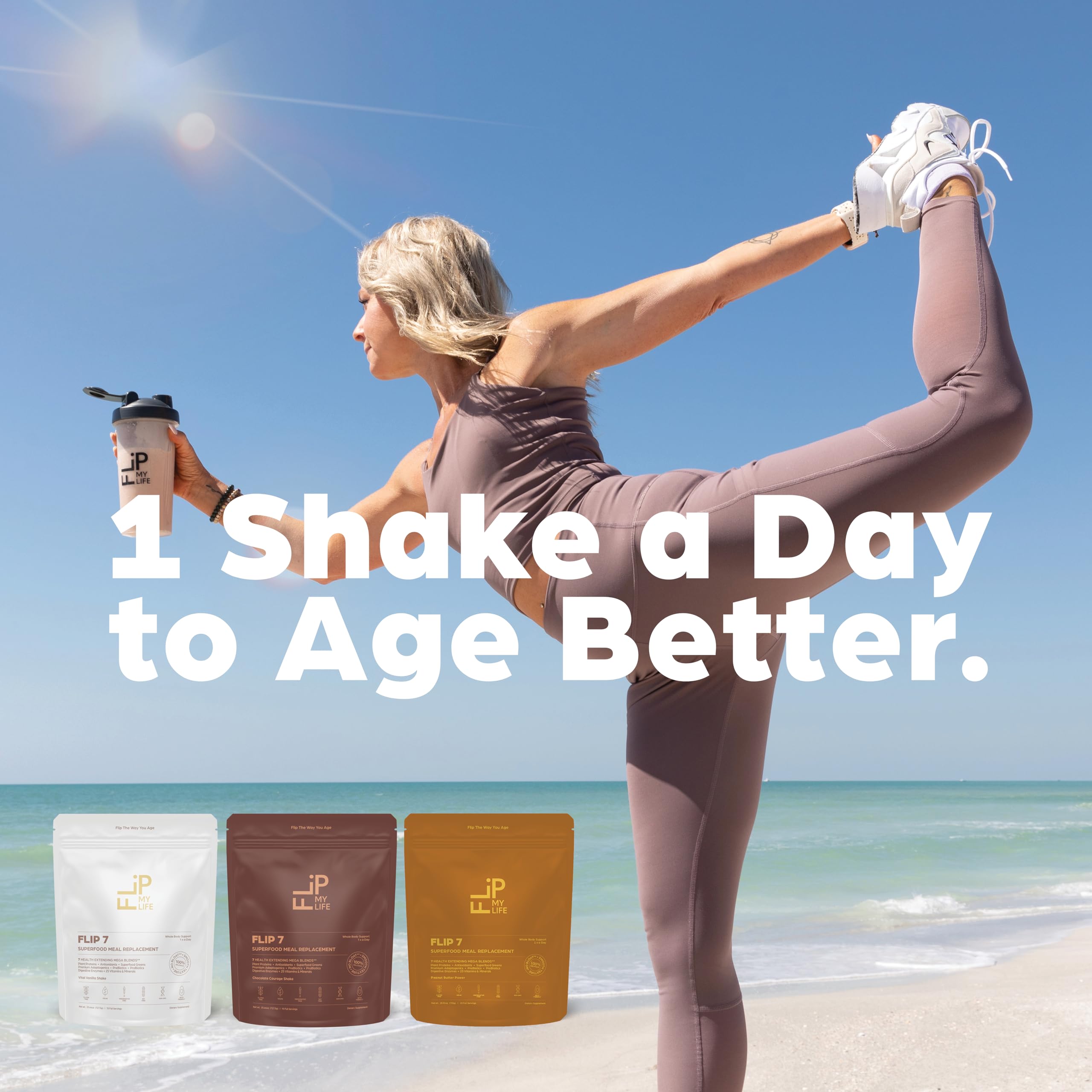 Flip My Life Flip 7 vanilla vegan ingredients, plant-based nutrition in one formula.
