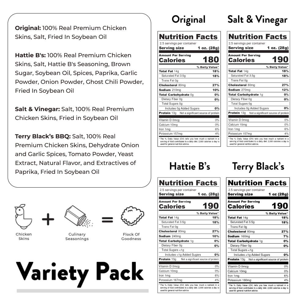 Flock Keto Chicken Skin Chips BBQ bag, tangy protein-rich crunch