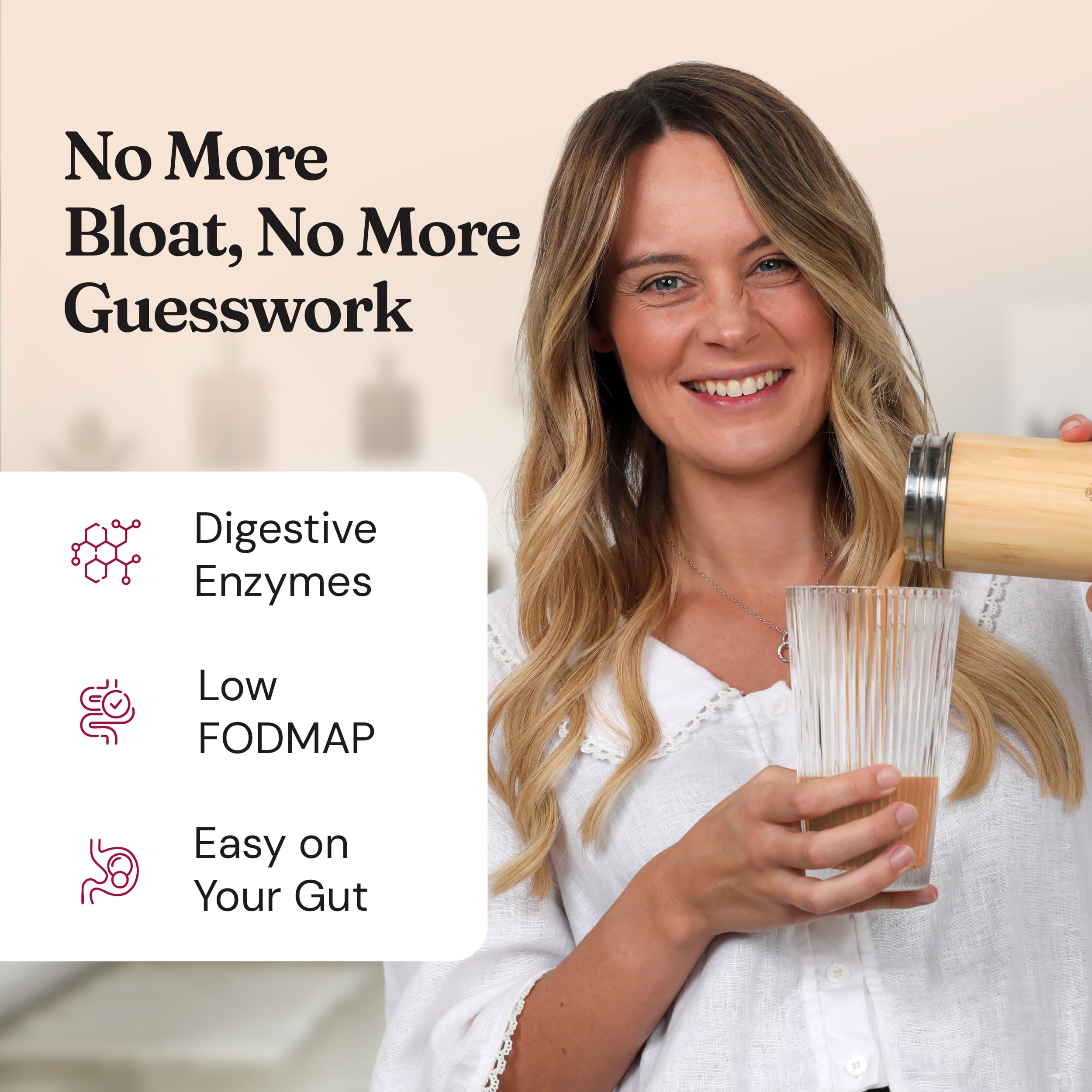 FloFit scoop close-up highlights easy serving for craving control.