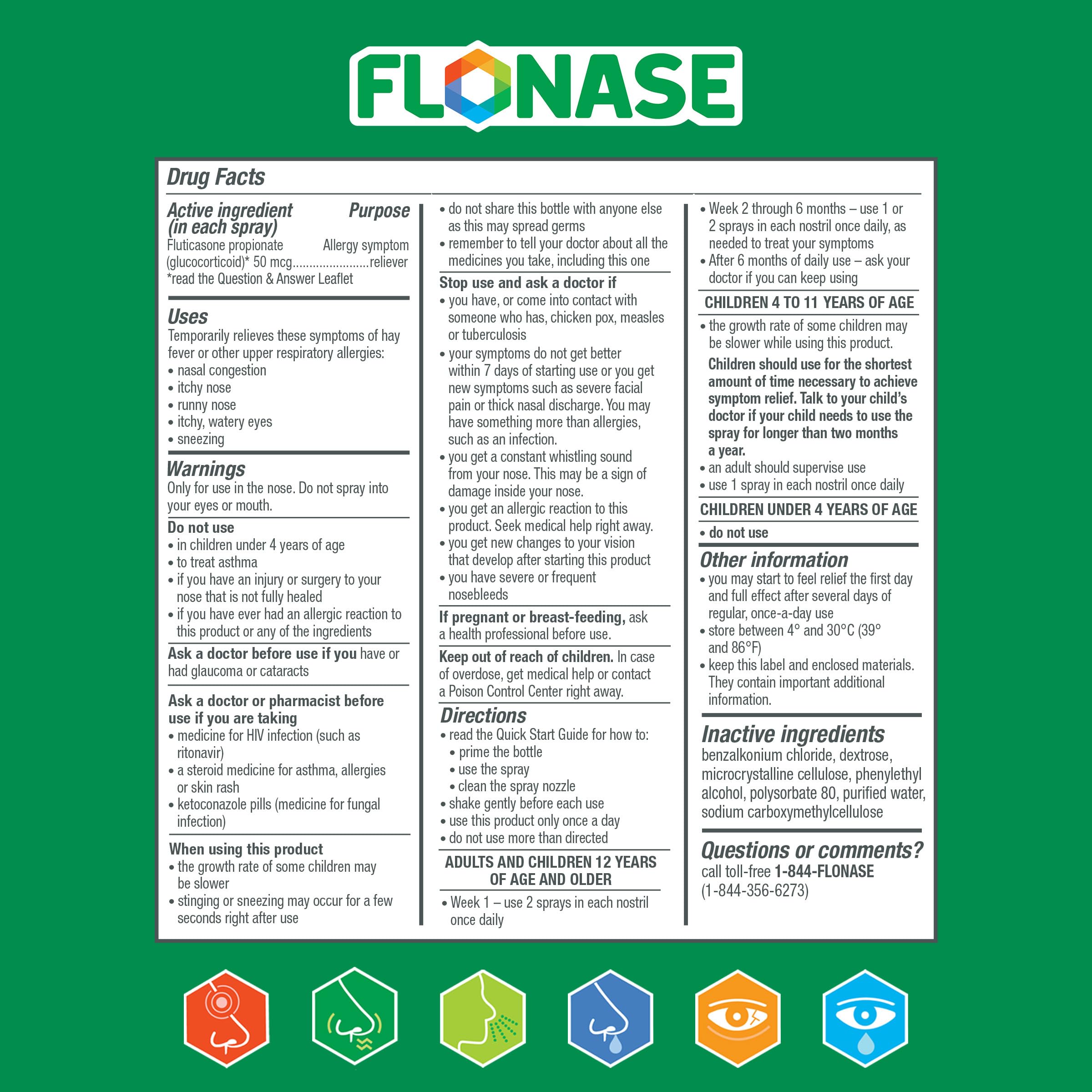 Flonase 4+ years compatibility image showing family-friendly use
