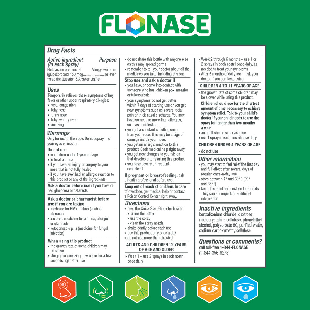 Flonase 4+ years compatibility image showing family-friendly use