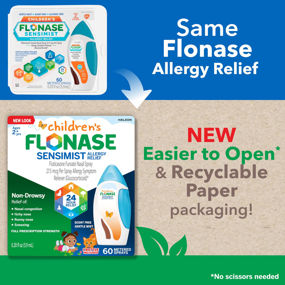 Flonase Sensimist 24-hour non-drowsy relief feature demonstrated.