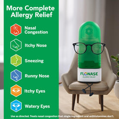 Flonase Sensimist targets common allergy symptoms with a non-drowsy formula.