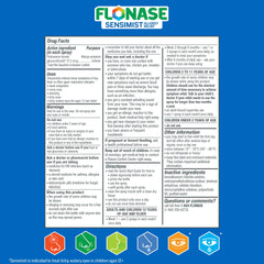 Flonase Sensimist child dosing guidance for ages 2 and up.