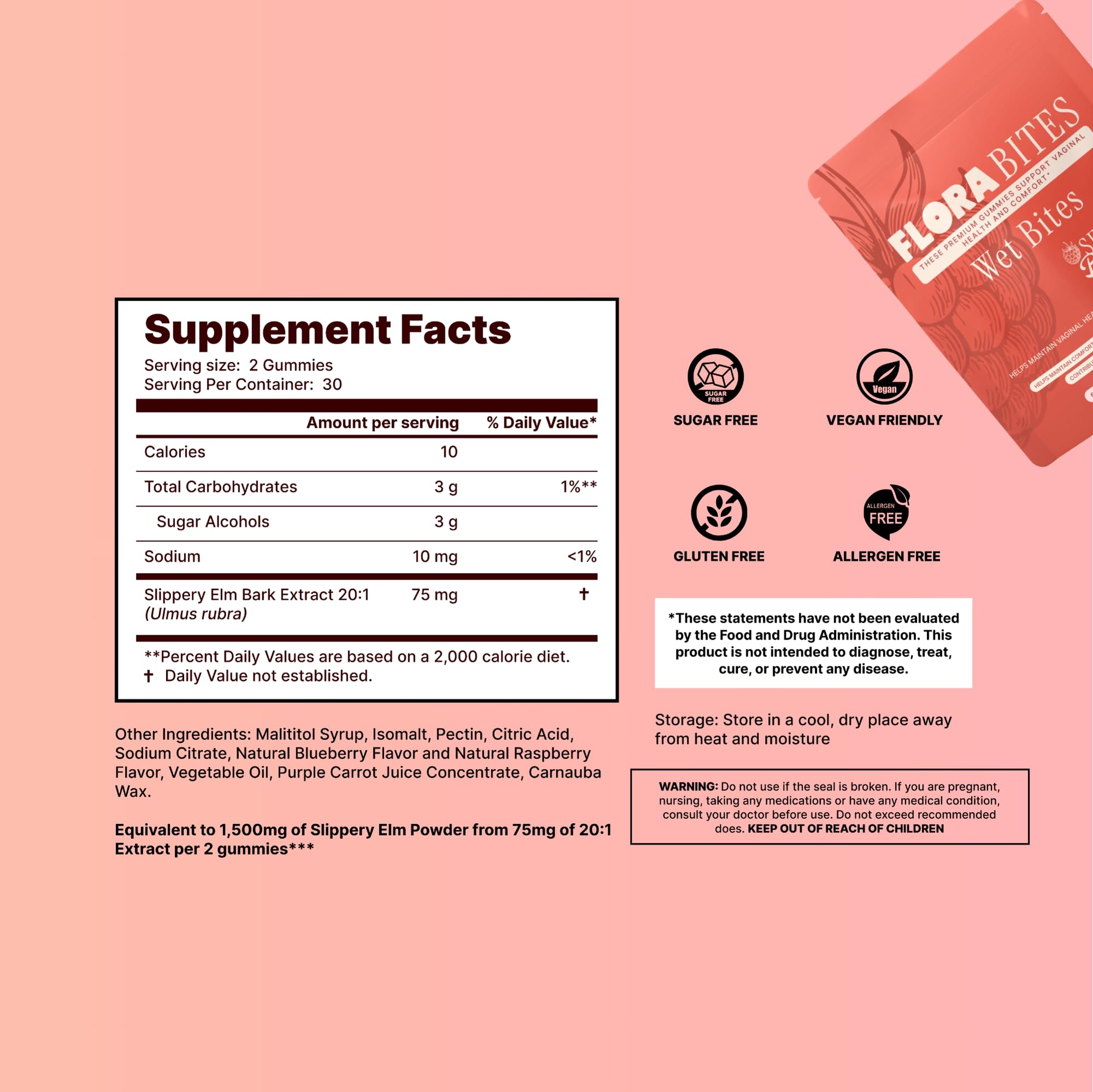 Flora Bites blueberry flavor gummies provide a pleasant daily ritual