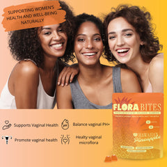 Flora Bites Premium Gummies pack shot, 60 gummies for 30 days of use.