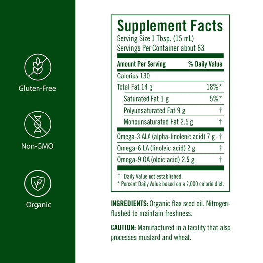 Flora Flax Oil pour captured mid-pour, versatile finishing oil for meals.