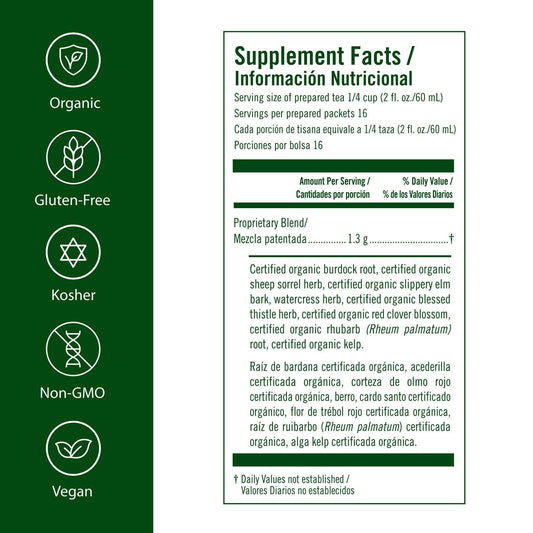 Flora FlorEssence steeping tea in a cup signals a calming cleanse moment.