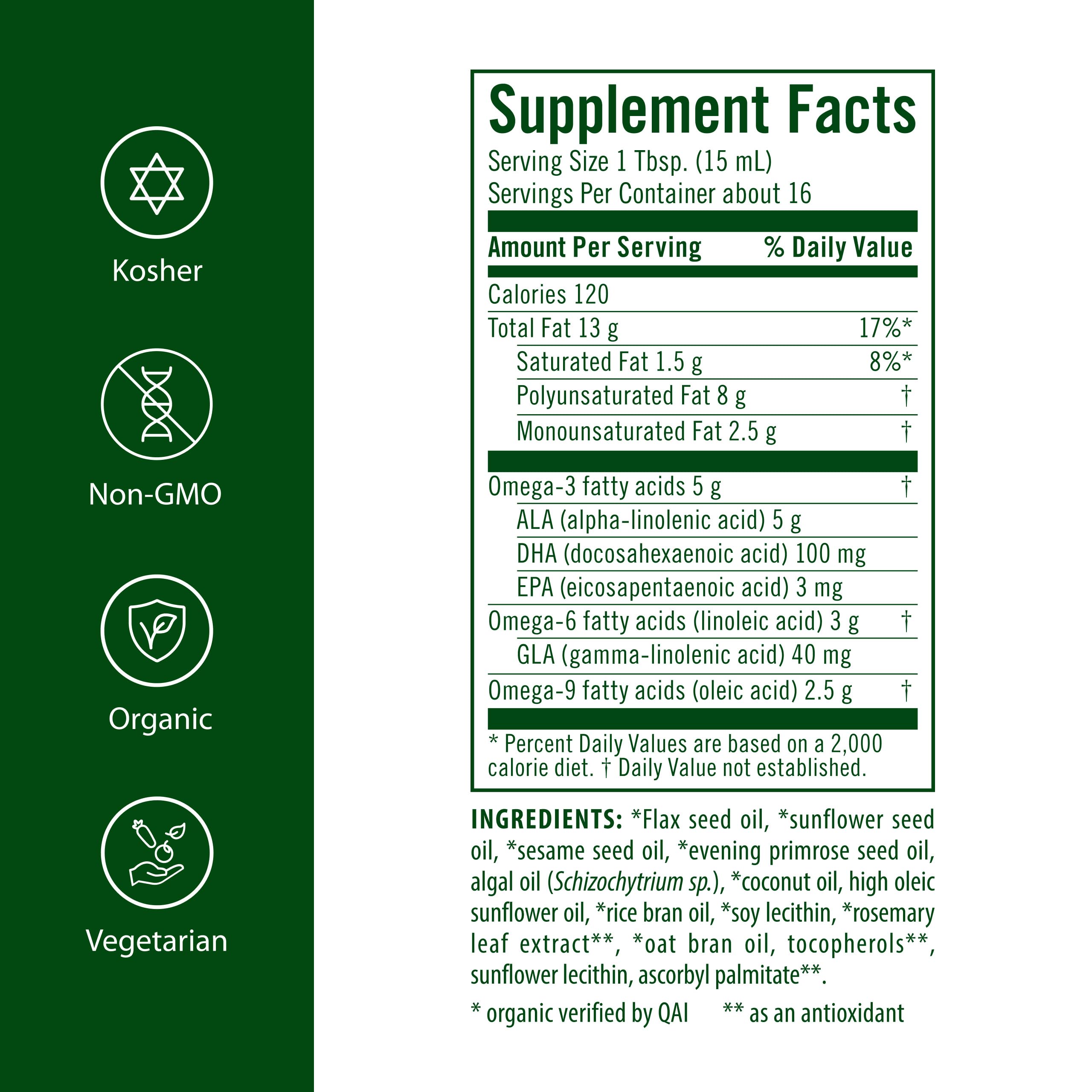 Flora UdoOil DHA-algae source showing vegan omega-3 origin