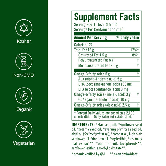 Flora UdoOil DHA-algae source showing vegan omega-3 origin