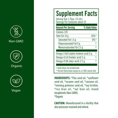 Flora Udo's Omega 369 flax-oil pour; adds a light nutty aroma to dressings
