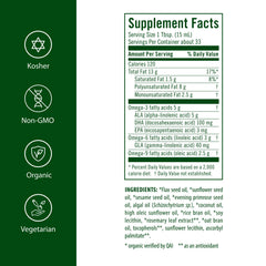 Flora Udo's Oil DHA 3-6-9 pour demonstrates convenient drizzle into meals and smoothies