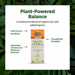 Flora Udo’s Oil High Lignan glass bottle protects freshness and potency.