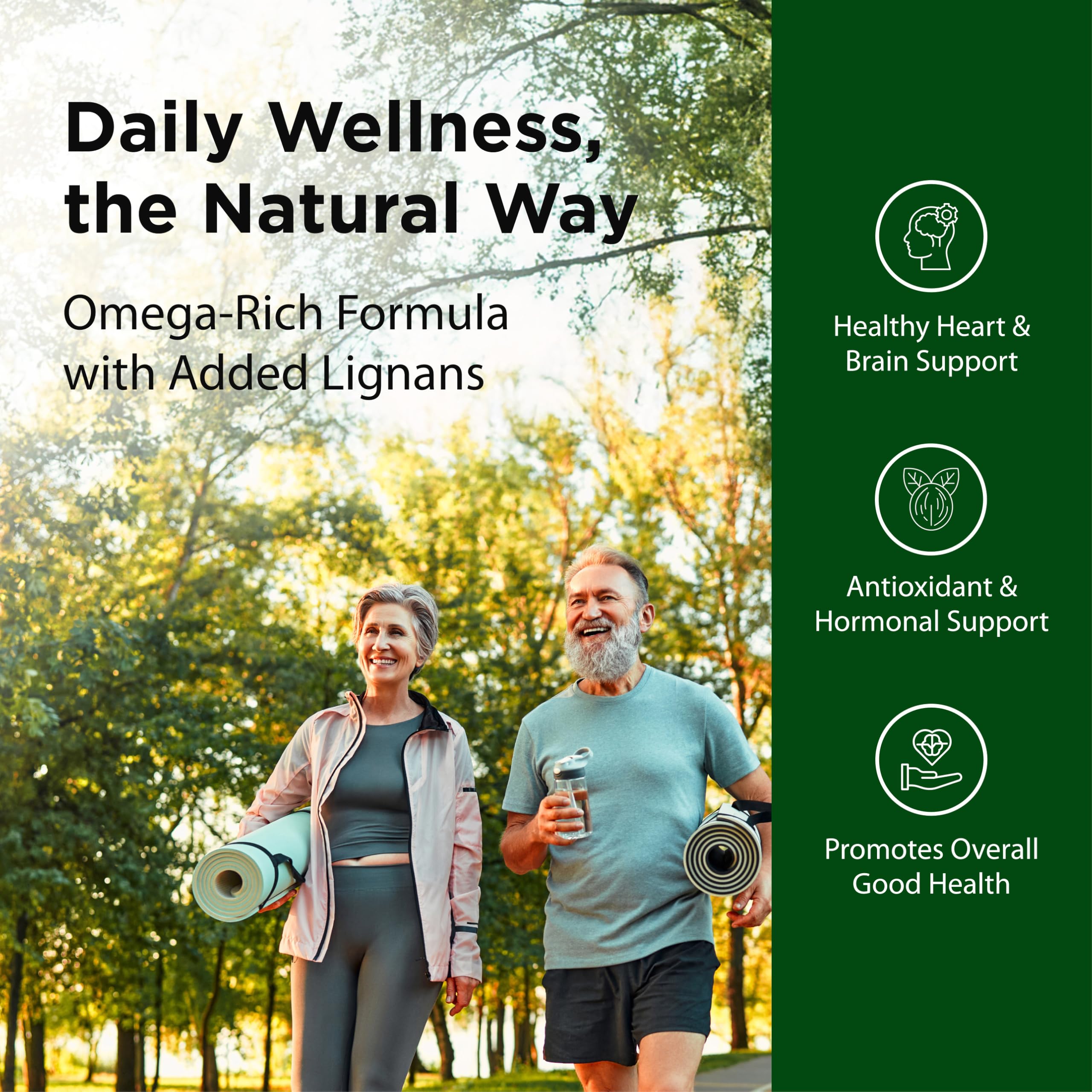 Flora Udo’s Oil High Lignan label closeup shows organic ingredients for daily nutrition.