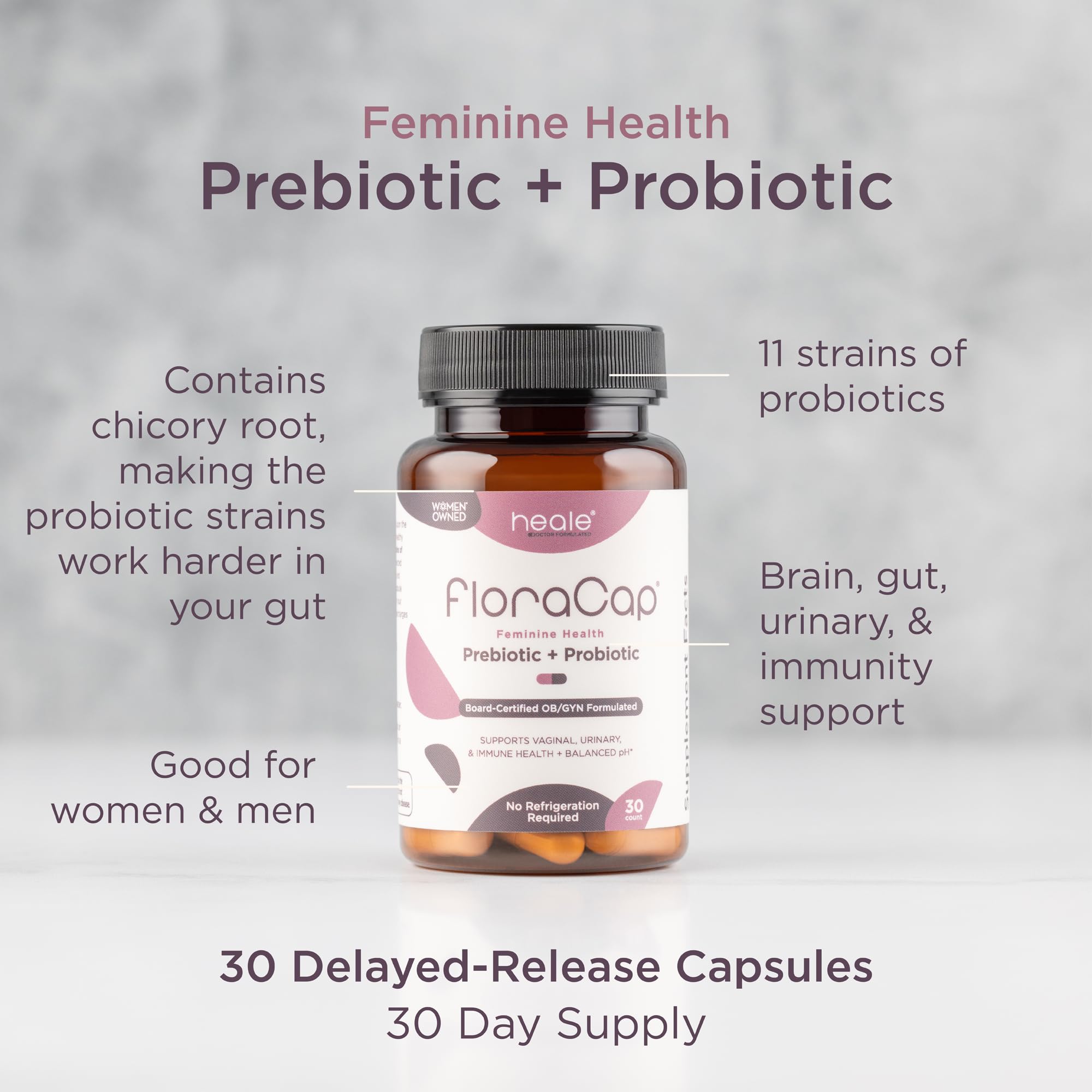 FloraCap 11-strain probiotic blend for diverse feminine health benefits