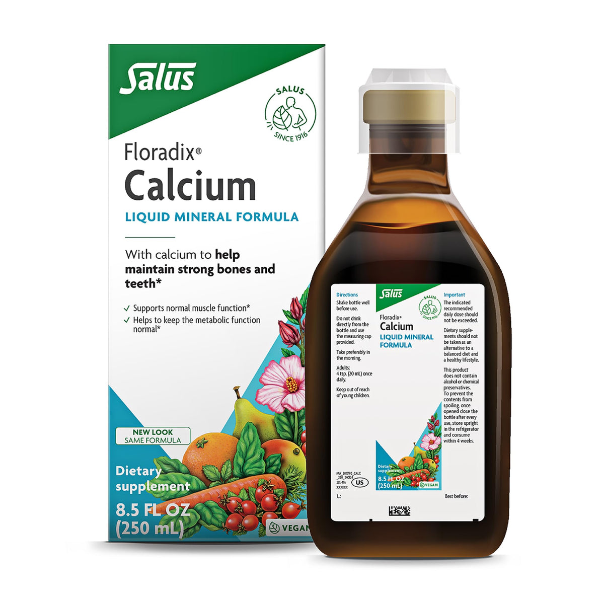 Floradix Calcium Liquid bottle front view for daily wellness