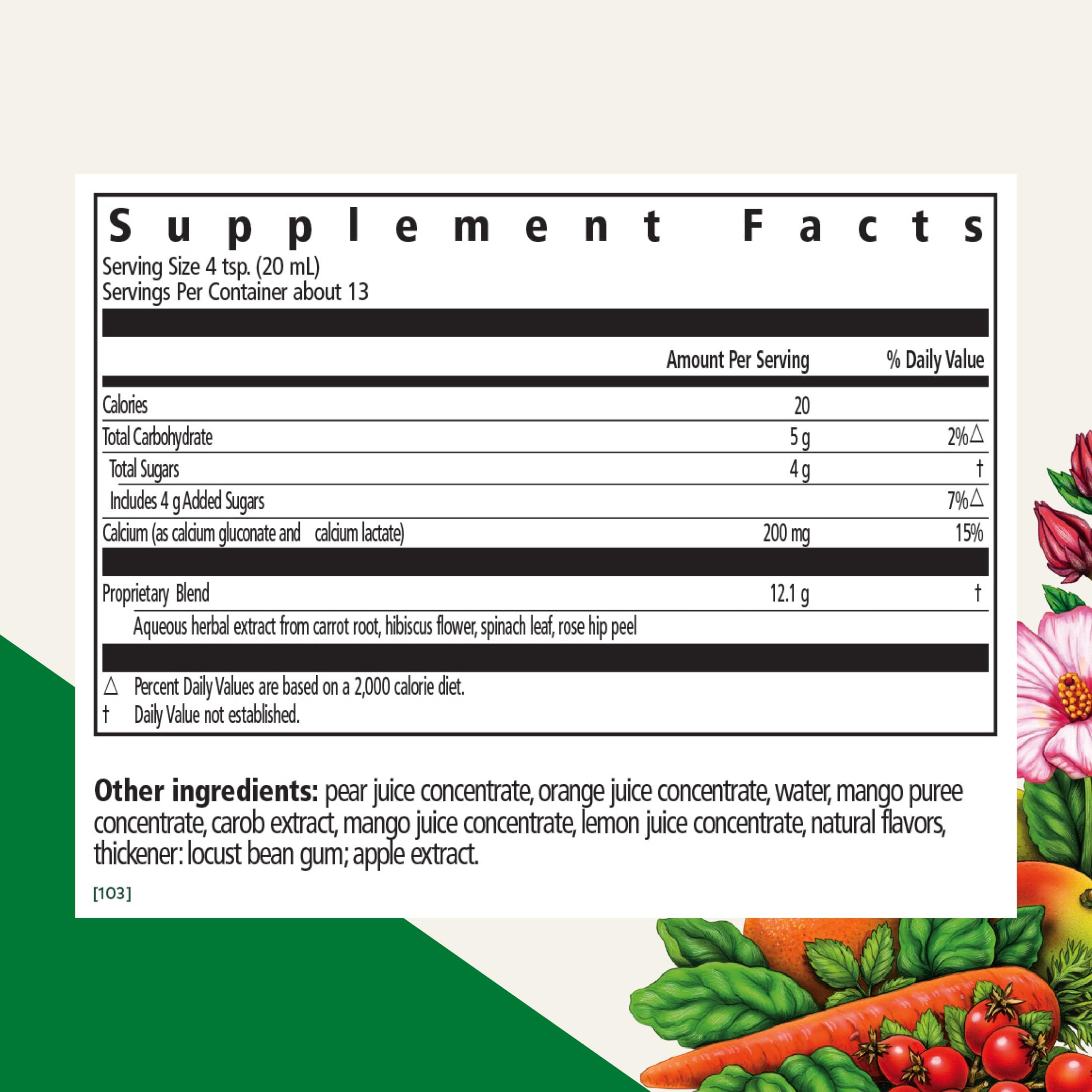 Pouring Floradix Calcium Liquid highlights easy dosing