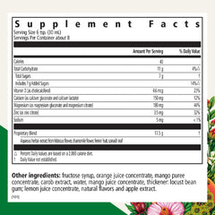 Floradix calcium magnesium liquid ingredients label highlights vegan vitamin D
