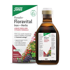 Floravital liquid iron bottle ready for daily energy support