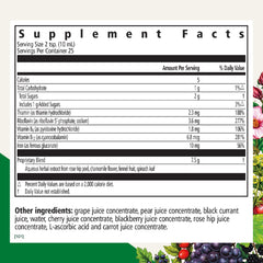Floravital label close-up showing vitamin C and B complex for absorption