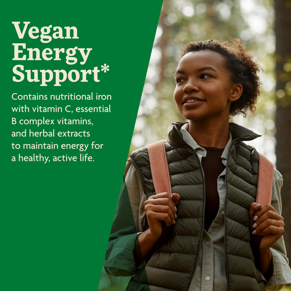 Floravital vitamin icons highlight C and B vitamins for steady energy