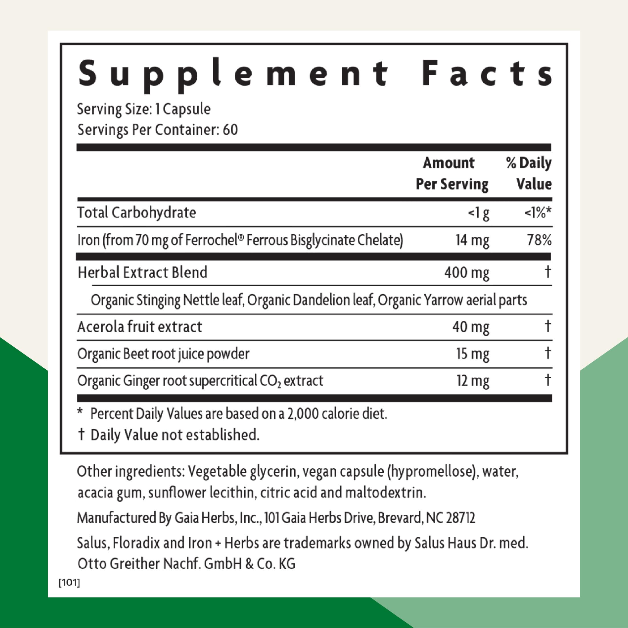 Floradix Iron + Herbs liquid pour shows smooth texture for easy dosing.