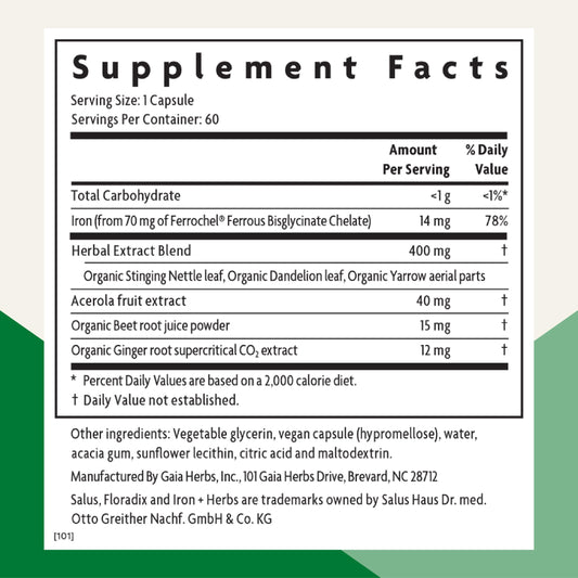 Floradix Iron + Herbs liquid pour shows smooth texture for easy dosing.