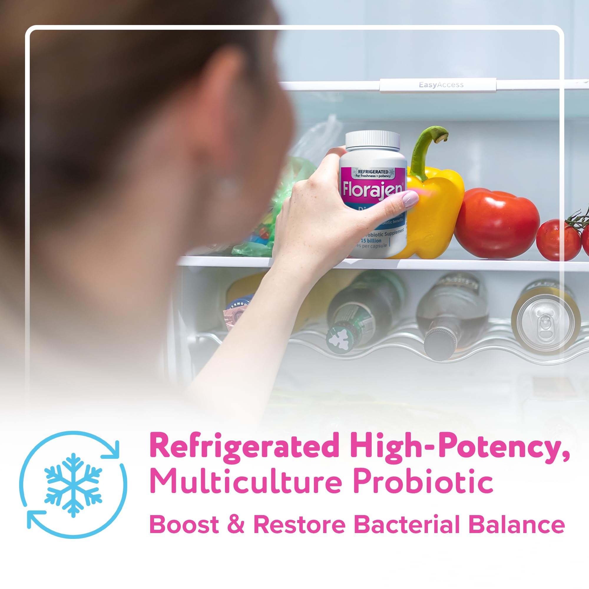 Florajen Digestion daily-use setup demonstrates easy routine for consistent digestion.