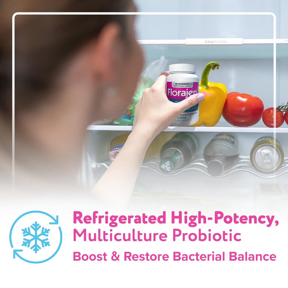 Florajen Digestion daily-use setup demonstrates easy routine for consistent digestion.