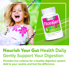 Florajen Kids probiotic with multi-culture strains promoting gut balance
