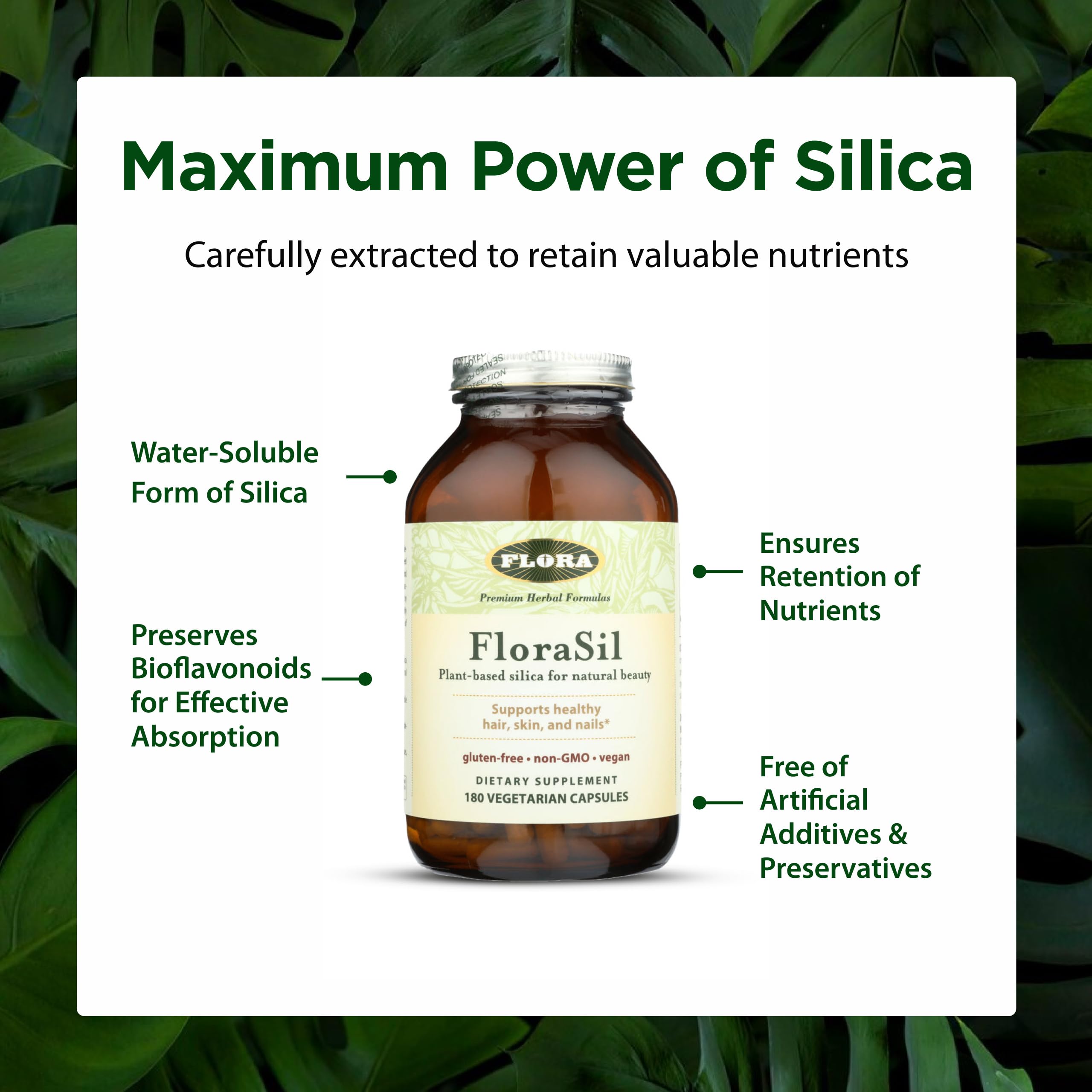 FloraSil nutrition label and minerals on the product label.