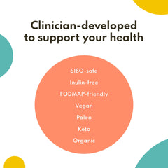 Florasophy Daily Fix gluten free label signifying suitable choice for sensitive digestion